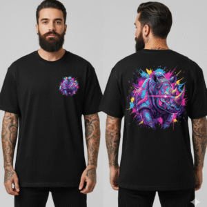 Unique18 casual oversized t-shirt RHINO