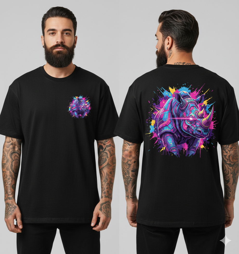 Unique18 casual oversized t-shirt RHINO