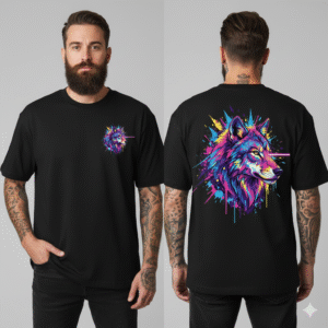Unique18 casual oversized t-shirt WOLF