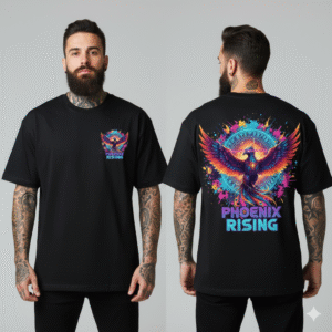 Unique18 casual oversized t-shirt phoenix rising