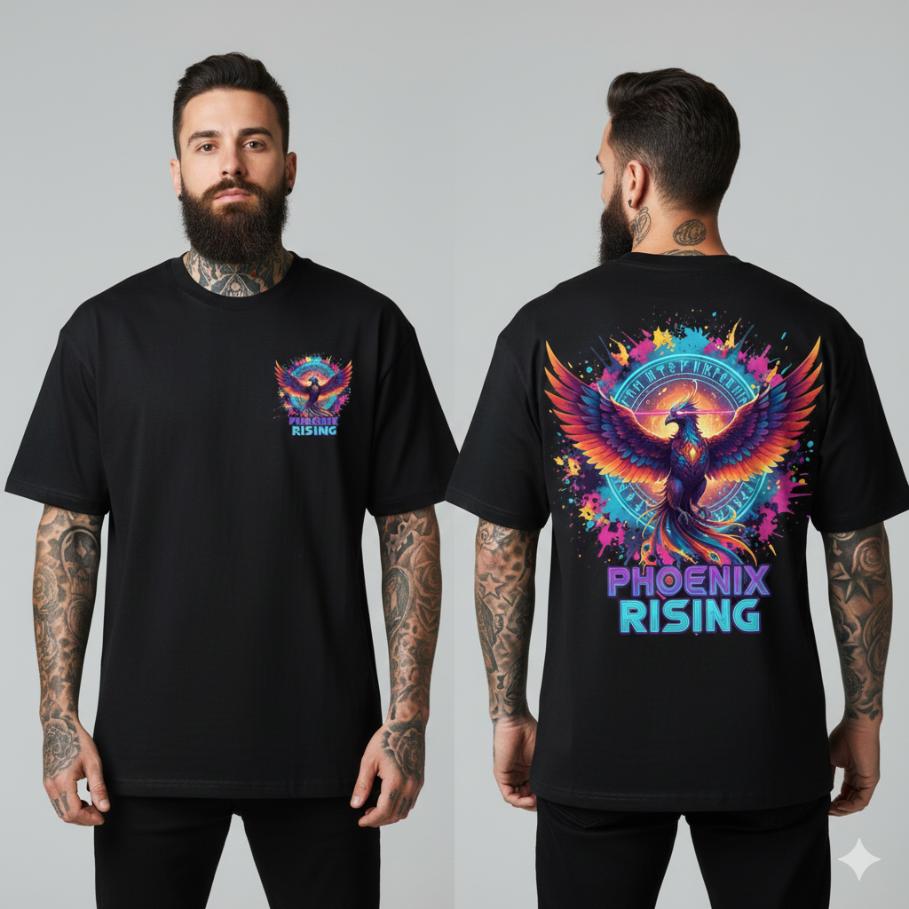 Unique18 casual oversized t-shirt phoenix rising