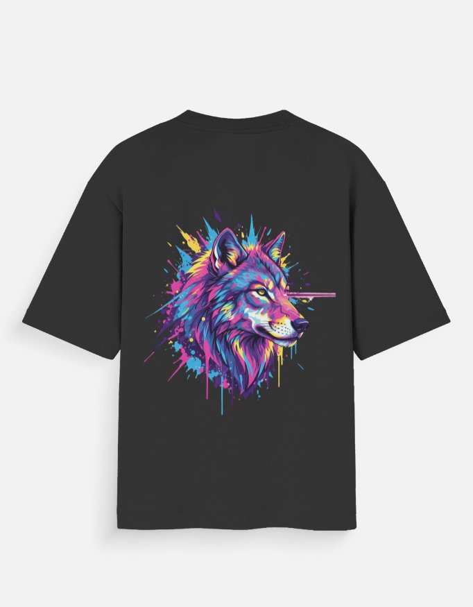 Casual oversized t-shirt WOLF - Image 3